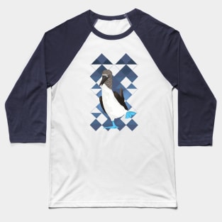 Blue Footed Booby Bird Blue Geometric Baseball T-Shirt